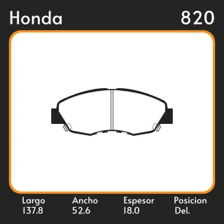 PASTILLAS DE FRENO  HONDA CIVIC 90/96 LAR. 137.8 ANC. 52.6 ESP. 18 POSC. DEL. GUARDADO (86) EQUIVALENCIAS FIMPEX D465 FRAS LE PD/397 LPR 05P566 LITTON