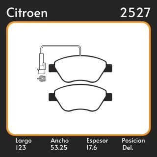 PASTILLAS DE FRENO CITROEN   FIAT PUNTO-LINEA-500 C-IDEA- QUBO 11/ LAR. 123 ANC. 53.25 ESP. 17.6 POSC. DEL. GUARDADO (1091) EQUIVALENCIAS 3178 PD/509-