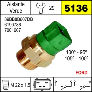 BULBO ELECTROV FORD ESCORT-MONDEO 4 PINES AISLANTE VERDE