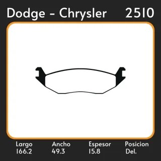 PASTILLAS DE FRENO  DODGE-CHRYSLER RAM 1500 94/ LAR. 166.2 ANC. 49.3 ESP. 15.8 POSC. TRAS. GUARDADO (1047) EQUIVALENCIAS PD/584 45710 5737