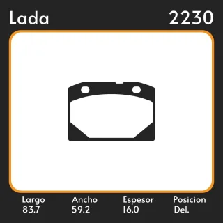 PASTILLAS DE FRENO  LADA LAIKA 90/95 LAR. 83.7 ANC. 59.2 ESP. 16 POSC. DEL. GUARDADO (105) EQUIVALENCIAS 3049 PD/31 5301 05P127 38140