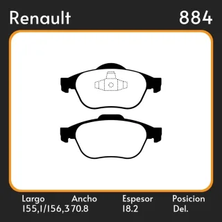 PASTILLAS DE FRENO  RENAULT SCÉNIC II (06/03-) LAR. 155,1/156,3 ANC. 70.8 ESP. 18.2 POSC. DEL. GUARDADO (777) EQUIVALENCIAS FRAS LE PD/648 LITTON 4063