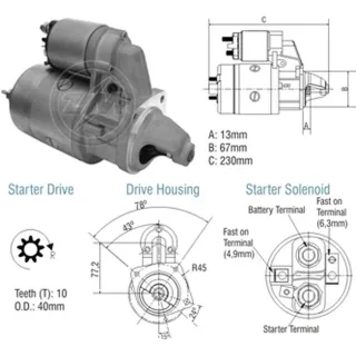 ARRANQUE FIAT 147/ SPAZIO/ UNO 12V