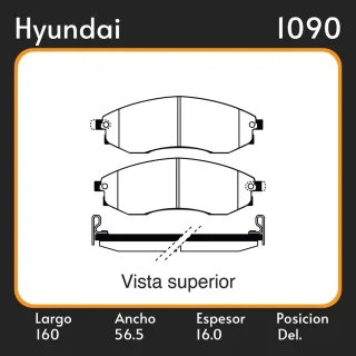 PASTILLAS DE FRENO  HYUNDAI NEW GRANDEUR 98/ LAR. 160 ANC. 56.5 ESP. 16 POSC. DEL. GUARDADO (492) EQUIVALENCIAS LITTON 40310 FIMPEX 5003
