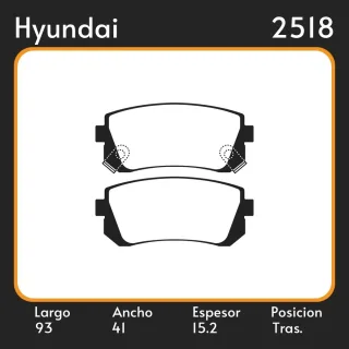 PASTILLAS DE FRENO  HYUNDAI TUCSON II LAR. 93.05 ANC. 41 ESP. 15.2 POSC. TRAS. GUARDADO (1041) EQUIVALENCIAS PD/1334 48400 4725