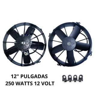 ELECTROVENTILADOR UNIVERSAL 12" 120W 12V ASP/SOP HORARIO/ ANTIHORARIO IMPORTADO EQUIVALENCIA = EV918