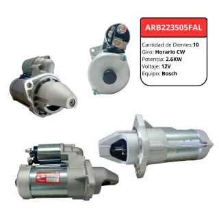 MOTOR ARRANQUE BOSCH FORD F250 F350 F4000 MOTORES CUMMINS 4FBTA 3.9L 12V 2.6KW GIRO DERECHO 10 DIENTES 0001223505 35259900M93R