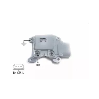 REGULADOR DE VOLTAJE FORD 12V.3 TERMINALES BLANCO C/LRC (IMPORTADO)