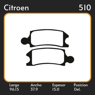 PASTILLAS DE FRENO  CITROËN IES AMERICA LAR. 96.15 ANC. 37.9 ESP. 15 POSC. DEL. GUARDADO (326) LITTON 38080 FIMPEX 1167