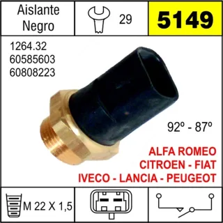 BULBO ELECTROV FIAT DUCATO-BOXER-SIENA-TIPO A.NEGRO 92/87