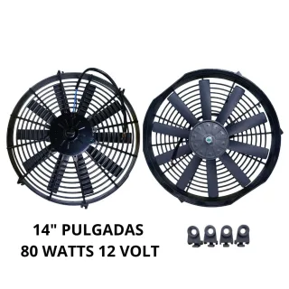 ELECTROVENTILADOR UNIVERSAL 14" 80W 12V ASP/SOP -HORARIO EQUIVALENCIA = EV914