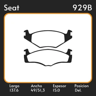 PASTILLAS DE FRENO  SEAT CORDOBA SEDAN/STATION WAGON (02/93-06/99) LAR. 137.6 ANC. 49,0/51,3 ESP. 15 POSC. DEL. GUARDADO (204) EQUIVALENCIAS FRAS LE P