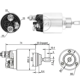 SOLENOIDE BOSCH 12V C.JUMPER 2.8/P.BOXER 2.8/F.DUCATO 2.3 JT
