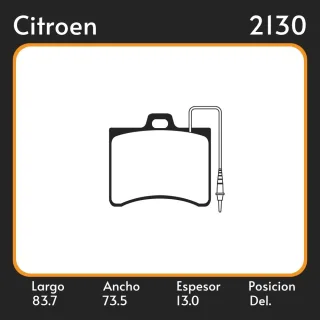 PASTILLAS DE FRENO  CITROËN VISA CLUB 0.6 - 1.0 - 1.1 - 1.2 - 1.4 79/82 LAR. 83.7 ANC. 73.5 ESP. 13 POSC. DEL. GUARDADO (37) EQUIVALENCIAS 37501 1068