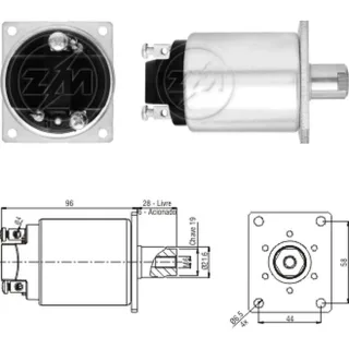 SOLENOIDE PARA ARRANQUE UNIVERSAL TENSION 12V EQUIVALENCIAS 9330080001