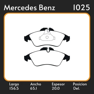 PASTILLAS DE FRENO  MERCEDES BENZ VITO 96/97 LAR. 156.5 ANC. 65.1 ESP. 20 POSC. DEL. GUARDADO (409) EQUIVALENCIAS 3111 PD/417 4417 05P608 39250