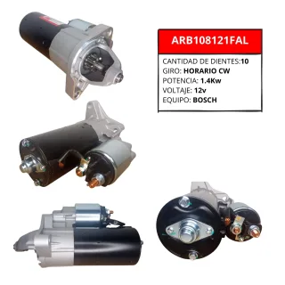 MOTOR ARRANQUE BOSCH FORD ESCORT MONDEO FOCUS 1.6 1.8 2.0 ZETEC 12V 1.4KW GIRO DERECHO 10 DIENTES 0001108121 93BB11000AB