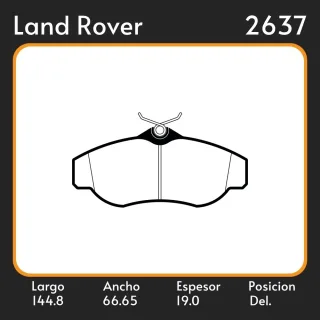 PASTILLAS DE FRENO  LAND ROVER DISCOVERY II SUV 98-04 RANGE ROVER  LAR. 144.8 ANC. 66.65 ESP. 19 POSC. DEL. GUARDADO 426 EQUIVALENCIAS LITTON 43000