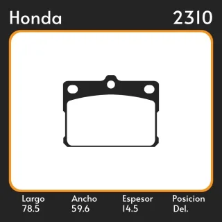 PASTILLAS DE FRENO HONDA MITSUBISHI   TOYOTA COROLLA IV      1.3    79-82 LAR. 78.5 ANC. 59.6 ESP. 14.5 POSC. DEL. GUARDADO (146) EQUIVALENCIAS 4026