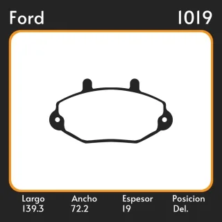 PASTILLAS DE FRENO  FORD TRANSIT (09/91-07/94) LAR. 139.3 ANC. 72.2 ESP. 19 POSC. DEL. GUARDADO (371) MAZFREN 3080 FRA LE PD/351 FIMPEX 1039 LPR 05P48