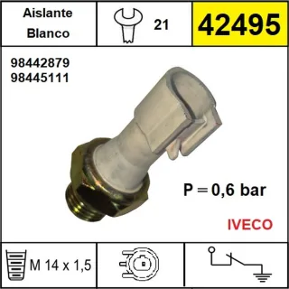 BULBO ACEITE IVECO EUROCARGO - EUROCLASS - EURORIDER - EUROSTAR - EUROTECH - EUROTRACKER - STRALIS - CURSOR OEM = 98442879 / 98445111