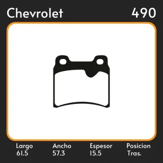 PASTILLAS DE FRENO  CHEVROLET VECTRA 90/94 LAR. 61.5 ANC. 57.3 ESP. 15.5 POSC. TRAS. GUARDADO (179) EQUIVALENCIAS FIMPEX 1053 FRAS LE PD/41 LPR 05P333