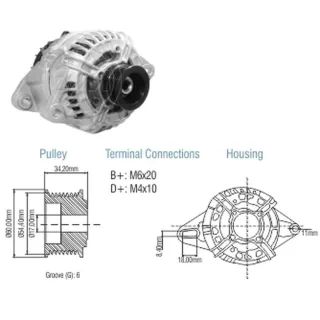 ALTERNADOR FIAT DUCATO 2.8 1999 AL 2005 12V 120AMP
