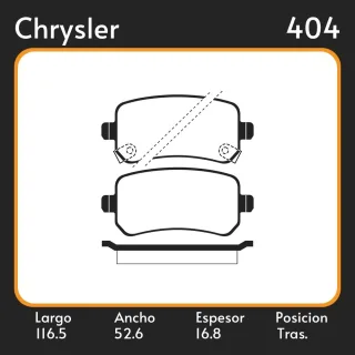 PASTILLAS DE FRENO  CHRYSLER DODGE JOURNEY 2.7 V6   08/ LAR. 116.5 ANC. 52.6 ESP. 16.8 POSC. TRAS. GUARDADO (956) EQUIVALENCIAS FIMPEX 5747 FRAS LE PD
