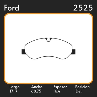 PASTILLAS DE FRENO  FORD TRANSIT VI 2.2 TDCI (CHASIS) 470E 2014 LAR. 171.7 ANC. 68.75 ESP. 16.4 POSC. DEL. GUARDADO (1134) EQUIVALENCIAS PD/1602 22681