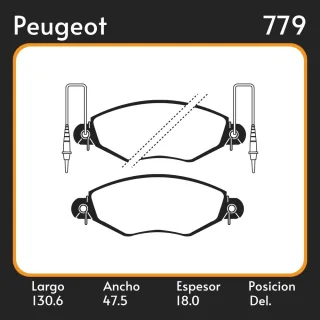 PASTILLAS DE FRENO PEUGEOT 206   RENAULT KANGOO/KANGOO EXPRESS 98/ LAR. 130.6 ANC. 47.5 ESP. 18 POSC. DEL. GUARDADO (691)  FRAS LE PD/412-B LITTON 384