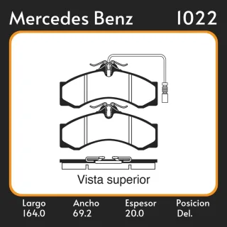 PASTILLAS DE FRENO  MERCEDES BENZ SPRINTER MB 412D 00/02 -  MB 413 CDI 02/ LAR. 164 ANC. 69.2 ESP. 20 POSC. DEL/TRAS GUARDADO (377) EQUIVALENCIAS 377 