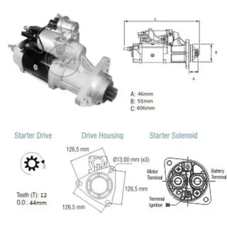 ARRANQUE VOLKSWAGEN 17-320/ 18-310/ 19-360/ 19-370/ 24-320 24V