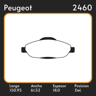 PASTILLAS DE FRENO  PEUGEOT 308 07/09 LAR. 150.95 ANC. 61.52 ESP. 18 POSC. DEL. GUARDADO (1045) EQUIVALENCIAS 22534 PD/1470 39890 N/1182 3221 05P1471 