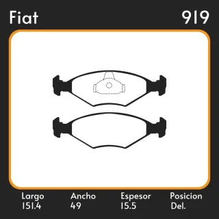 PASTILLAS DE FRENO FIAT SIENA-FIORINO-PALIO   VOLKSWAGEN GOL 1.0 - 1.6 - 1.8 09/ LAR. 151.4 ANC. 49 ESP. 15.5 POSC. DEL. GUARDADO (457) EQUIVALENCIAS 