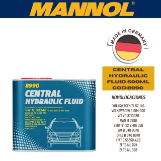 ACEITE TRANSMISION SINTETICO MANNOL CHF 500ML HYDRAULIC FLUID CAJA (X24U) VW G002/004 - FORD WSS M2 - BMW 81