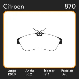 PASTILLAS DE FRENO  CITROËN C3 PLURIEL (HB_)(05/03-) LAR. 128.8 ANC. 56.2 ESP. 19.3 POSC. DEL. GUARDADO (800) EQUIVALENCIAS FRAS LE PD/514 LITTON 4062