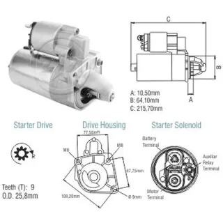 ARRANQUE FIAT PALIO/ SIENA/ FIORINO 1.3/1.4 FIRE  12V