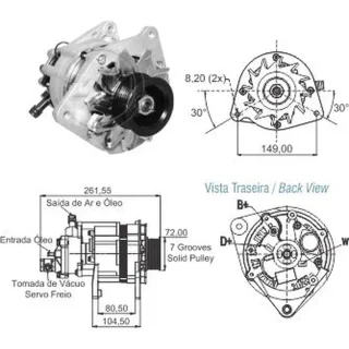 ALTERNADOR CHEVROLET BLAZER/2.5/2.8 S10/2.5/2.8 FORD RANGER/2.5 RANGER/2.8 MERCEDES BENZ SPRINTER/310-312-412 D VOLTAJE 12 EQUIVALENCIAS 	9120080212  