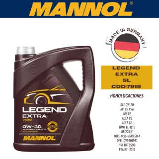 ACEITE SINTETICO MANNOL 0W30 5L LEGEND EXTRA CAJA (X4U)