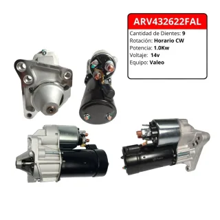 MOTOR DE ARRANQUE VALEO RENAULT 19 / 21 / 9 / CLIO / KANGOO / LAGUNA / LOGAN / MEGANE / SCENIC / TRAFIC / TWINGO OEM = 0001108022 / 0001108143 / 77002