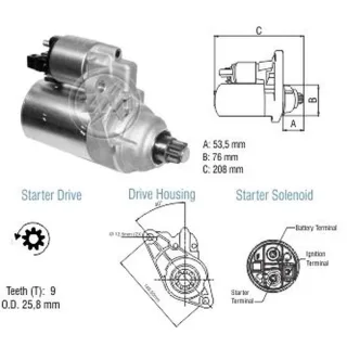 ARRANQUE VW CROSS FOX/ GOL/ GOLF/ POLO/ VOYAGE 12V