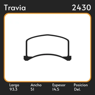 PASTILLAS DE FRENO  TAVRIA TAVRIA AUTO LAR. 93.3 ANC. 51 ESP. 14.5 POSC. DEL. GUARDADO (454) EQUIVALENCIAS 38190 6200