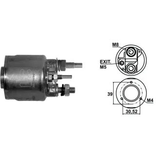 SOLENOIDE VALEO 12V 3 AGUJEROS C/ EXITACION TORNILLO 5X0.8