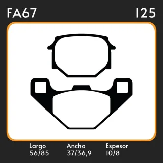 PASTILLAS DE FRENO  KAWASAKI  KAWASAKI KX 125 - KL250 -KX250- KL650-KL600-KXT250-KLF300 LAR. 56,00  85,10 ANC. 37,0 36,9 ESP. 10,0,  8,00 POSC. DEL. G