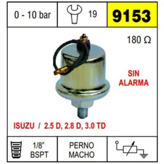 BULBO CEBOLLA ISUZU 2.0SD 2.8D 3.0TD SIN ALARMA