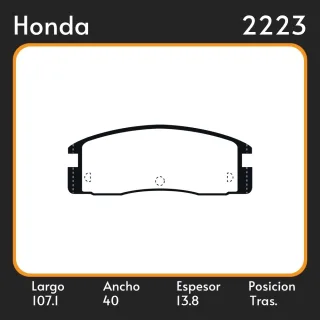 PASTILLAS DE FRENO HONDA FRONTERA   ISUZU AMIGO LUV BRAVA  TROOPER III (UBS)(01/87-12/91)     LAR. 107.1 ANC. 40 ESP. 13.8 POSC. TRAS. GUARDADO (400) 