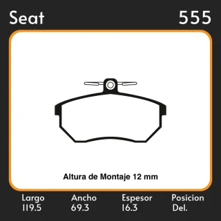 PASTILLAS DE FRENO  VOLKSWAGEN VENTO (1H2)(11/91-09/98) LAR. 119.5 ANC. 69.3 ESP. 16.3 POSC. DEL. GUARDADO (356) EQUIVALENCIAS MAZFREN 3095 FRAS LE PD