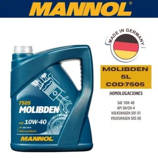 ACEITE SEMI-SINTETICO MANNOL  10W40 5L MOLIBDEN CAJA (X4U) API SN/CH4 - ACEA A3/B4