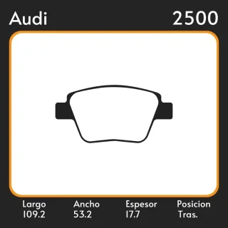PASTILLAS DE FRENO AUDI A1 A3  VOLKSWAGEN  TOURAN  10  LAR. 109.2 ANC. 53.2 ESP. 17.7 POSC. DEL. GUARDADO (993) EQUIVALENCIAS 3243 PD/1465 3235 22533 