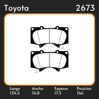 PASTILLA DE FRENO TOYOTA HILUX 2.8 16V SW4 - HILUX 4.0 24V SW4 2016>
